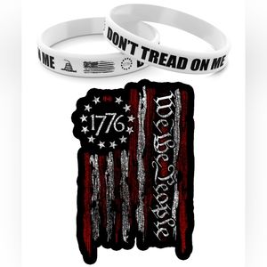 Patriot American 1776 sticker and Bracelet Bundle